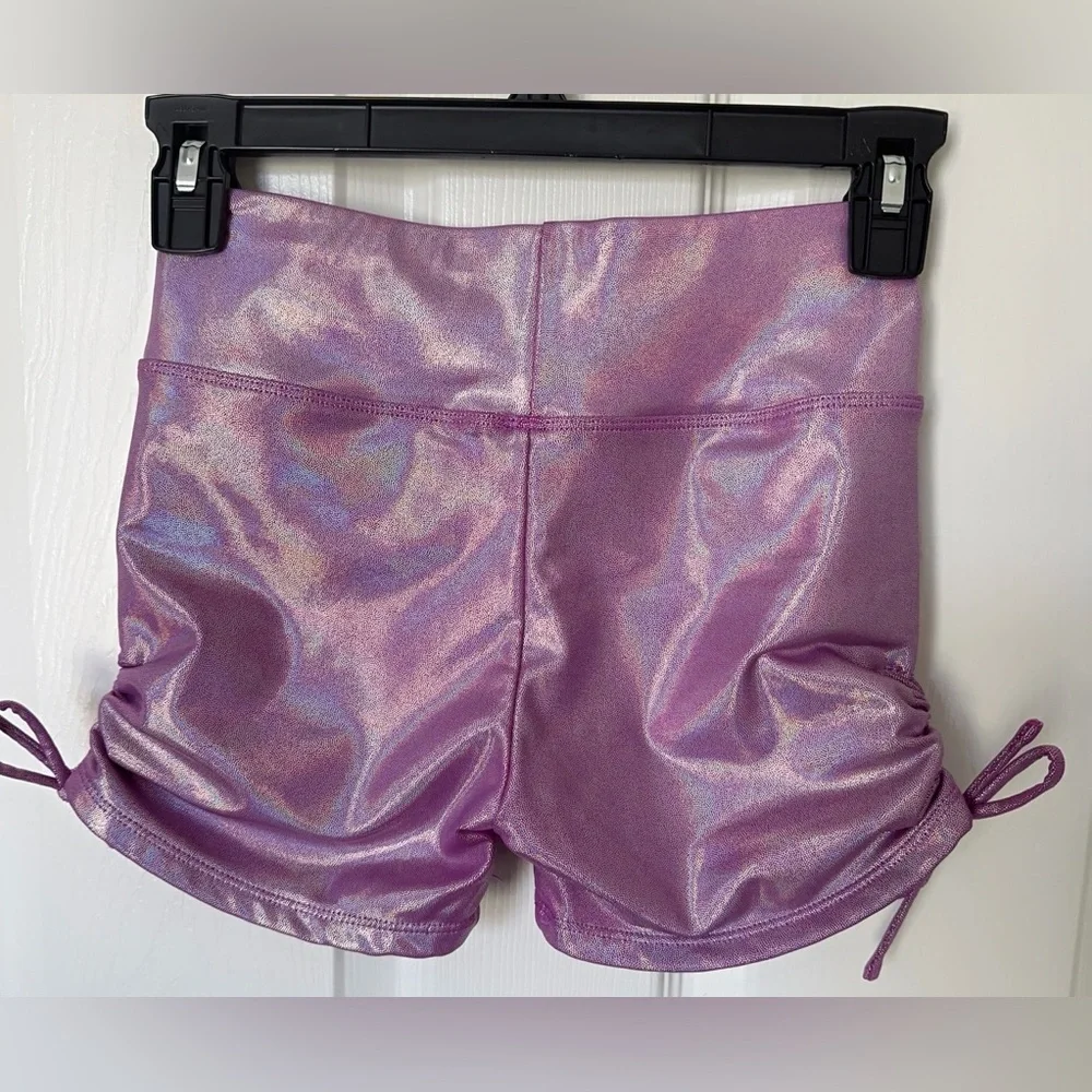 Justice High Waist Pink Shimmer Shorts